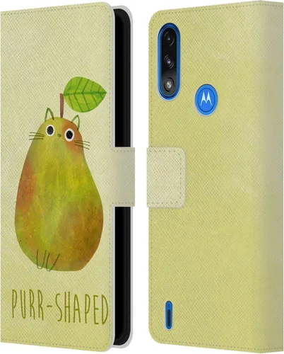 Vista 17 de Head Case Designs Officially Licensed Planet Cat Avocato Puns Leather Book Wallet Case Cover Compatible with Moto E7 Power/Moto E7i Power