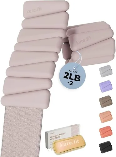 Vista 23 de Peso para Pilates Pesas ajustables para muñeca y tobillo para mujeres Brazaletes con peso 1 libra/ 2 libras cada una (Juego de 2) Juego de 2