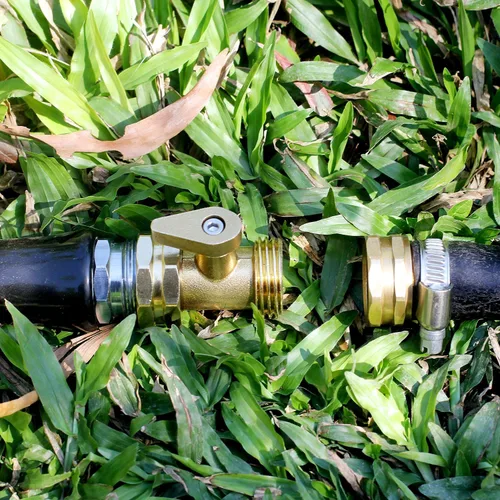 Vista 6 de Válvula de cierre de manguera de jardín, válvula de bola de cierre de latón resistente de 3/4 pulgadas, conector de manguera de jardín, 10