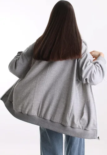 Vista 8 de MAJECLO - Sudadera con capucha para mujer, diseño de botón con bloque
