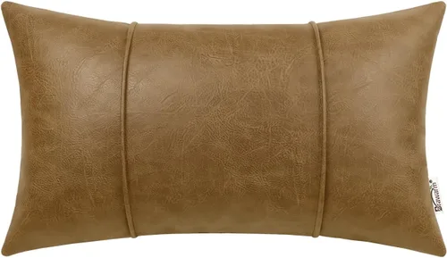 Vista 12 de BRAWARM Funda de almohada de piel sintética de 16 x 16 pulgadas, color Negro