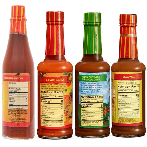 Vista 2 de Kit de Salsas Picantes y Sabrosas Walkerswood - 1 x Salsa Fire Stick de 6oz, 1 x Salsa Picante de Pimienta Hot JonKanoo de 6oz, 1 x Salsa Zesty