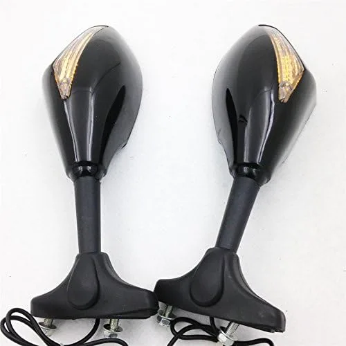 Vista 4 de SMT - Espejos laterales LED integrados compatibles con Universal Bike Gloss Black [B075VLFBVG]