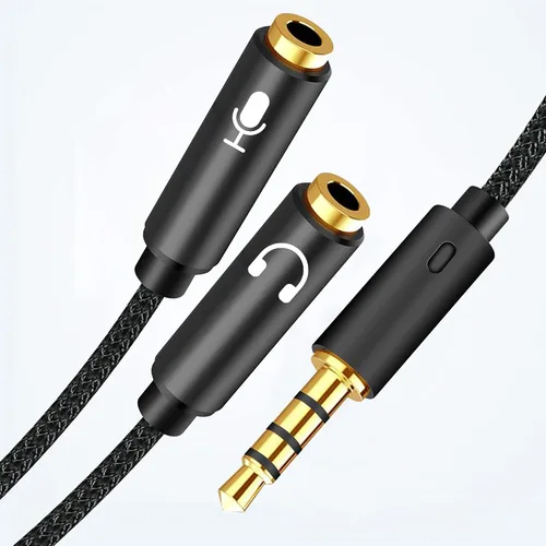 Vista 5 de HIEbee - Adaptador divisor de auriculares 2 en 1 de 0.138 in (micrófono + audio) hembra a macho y macho a hembra, cable en Y compatible con PS4