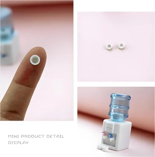 Vista 4 de Dispensador de agua en miniatura de diseño realista de 2.12 pulgadas con 2 tazas – Enfriador de agua de resina a escala 1:12/1:6 (azul/blanco) ideal