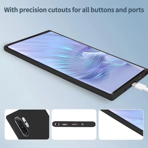 Vista 6 de Funda para Galaxy Note 10 Plus, silicona líquida, delgada, suave, TPU, protección de cuerpo completo, a prueba de golpes, para Galaxy Note 10 Plus