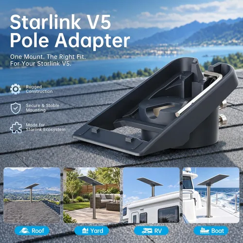 Vista 2 de XLTTYWL® Pipe Adapter Pole Mount for Starlink V5/Gen 5 Dishy(UTA-262)