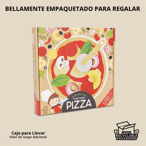 Vista 7 de Le Toy Van - Comida de madera para niños Pizza de panadería de madera para pretender comida de juguete Accesorios de cocina de juguete