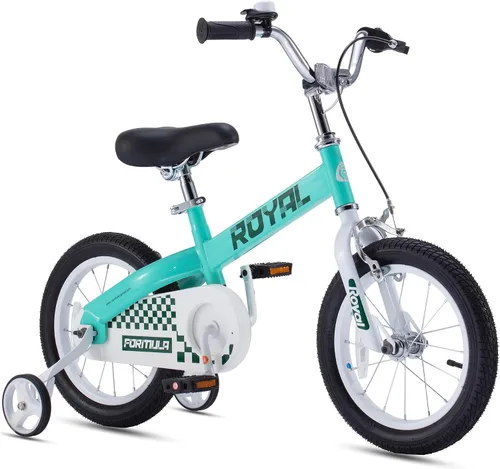 Vista 9 de Royalbaby Bicicleta Cubetube para niños de 3 a 9 años, bicicleta para niños pequeños de 12, 14, 16, 18 y 20 pulgadas, con ruedas de entrenamiento