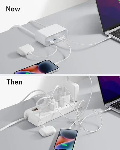 Vista 8 de Anker Estación de carga 525, tira de alimentación USB C de 7 en 1 para iPhone 13/14, cable de extensión de 5 pies con 3 AC, 2 USB A, 2 USB C