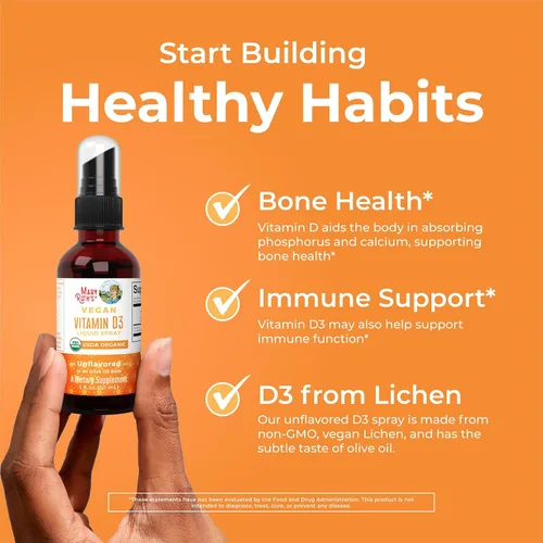 Vista 5 de MaryRuth Organics Vitamina D USDA Orgánica VIT D3 Líquido Sin Azúcar Spray Líquido de VIT D de Apoyo Inmunológico para Adultos y Niños Salud