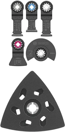 Vista 2 de Bosch Starlock - Juego de cuchillas oscilantes con estuche, kit multiherramienta para madera, multiusos, multimaterial, paneles de yeso, metal