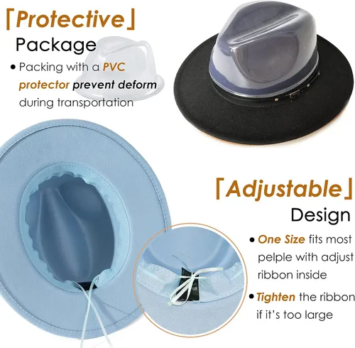 Vista 20 de Lisianthus - Sombrero con cinta con hebilla de ajuste, para mujer, modelo Fedora