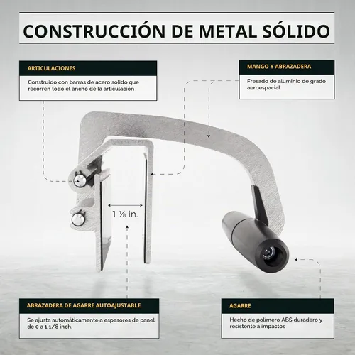 Vista 4 de transportador de paneles de madera contrachapada de 0 a 1 1/8 de pulgada, con agarradera de metal de alta resistencia, transportador manual