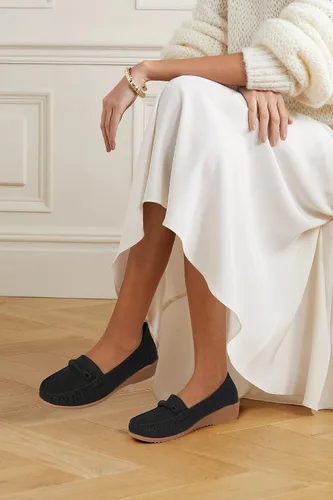 Vista 5 de TOMOFON - Mocasines para mujer, zapatos planos de piel, cómodos, cómodos, con arco y soporte ancho