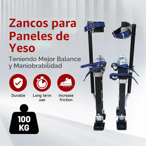 Vista 2 de findmall Zancos de Herramienta de Aluminio Ajustables de Grado de 15-23 Pulgadas para Paneles de Yeso para Pintar o Limpiar