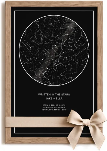 Vista 12 de CELESTORY - Papel enmarcado con mapa de estrellas, mapa de estrellas personalizado, mapa de constelación, tabla de estrellas, lienzo personalizado