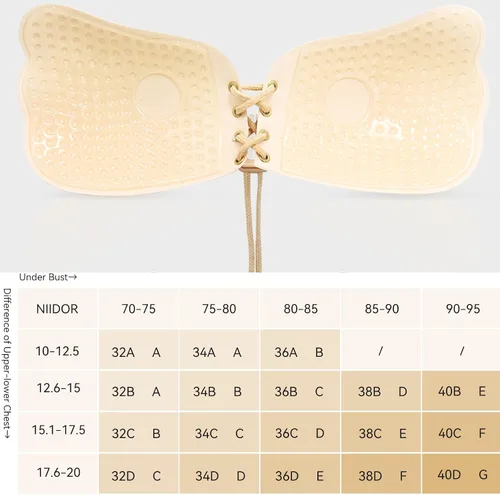 Vista 4 de Rodnsurw Brasier adhesivo invisible sin tirantes para mujer, sujetadores adhesivos con realce y espalda descubierta con pezón y cinta adhesiva