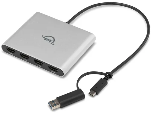 Vista 2 de OWC Adaptador de pantalla USB-C Quad HDMI 4K con DisplayLink