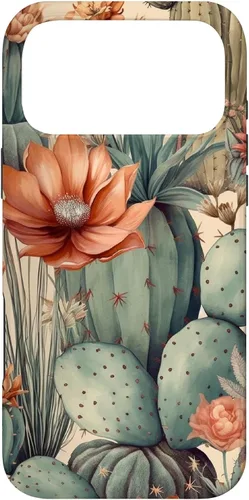 Vista 22 de Cactus Botanical Desert Western Funda bohemia moderna terracota para iPhone 17