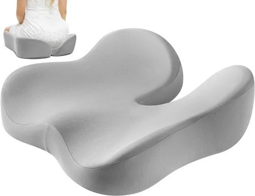 Vista 9 de Dreamer Car Cojín de asiento para alivio del dolor de coxis y ciática Negro y gris