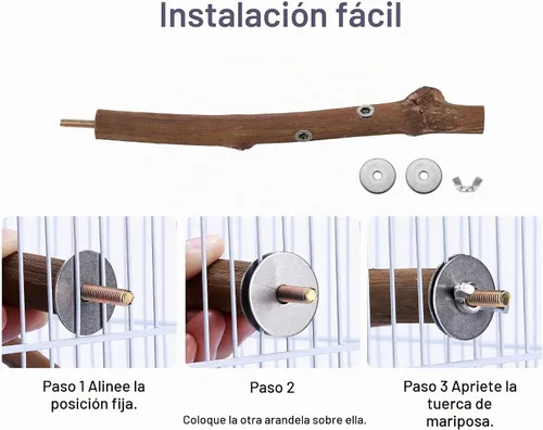 Vista 4 de CozyCabin Soporte de perca natural para pájaros para jaula, colgante de múltiples ramas de vid, perca de loro, jaula de pájaros, juguetes