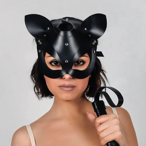Vista 6 de Máscara de cuero para mujer, para cosplay, disfraz de Halloween, accesorio