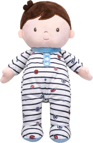Vista 4 de Little Me - Muñeca de peluche de 11 pulgadas con sonajero, Brigitte (damasco floral, rosa)