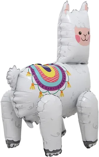 Vista 5 de Globos 4D para caminar con temática de animales de aluminio, león, panda, alpaca, ballon, selva, bosque, zoológico, suministros para fiesta
