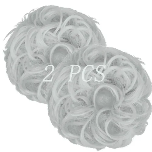 Vista 13 de OMGREAT Extensiones de cabello de moño desordenado, rizado, ondulado, recogido, sintético, para coleta, accesorios para el cabello para mujeres