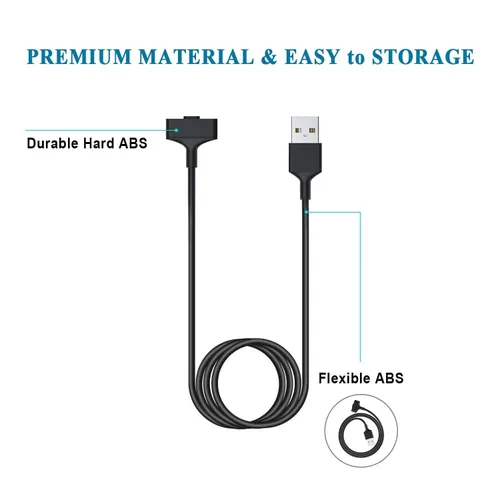 Vista 6 de Cable de carga compatible con cargador Fitbit Ionic, adaptador de cable de cargador USB de repuesto de 3.3 pies para reloj inteligente iónico