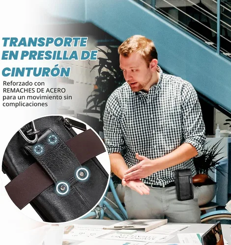 Vista 4 de Funda de piel para teléfono celular con clip para cinturón