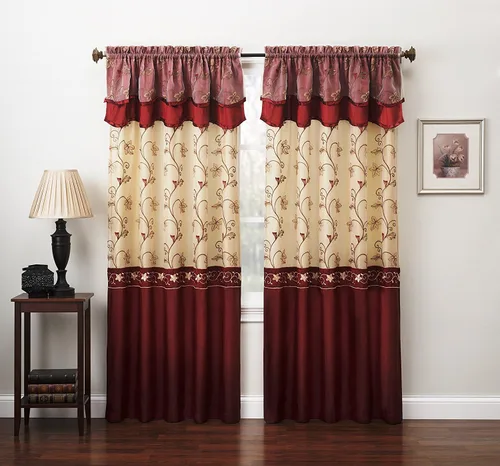 Vista 5 de Juego de cortinas bordadas de la colección Fancy, con respaldo y cenefa