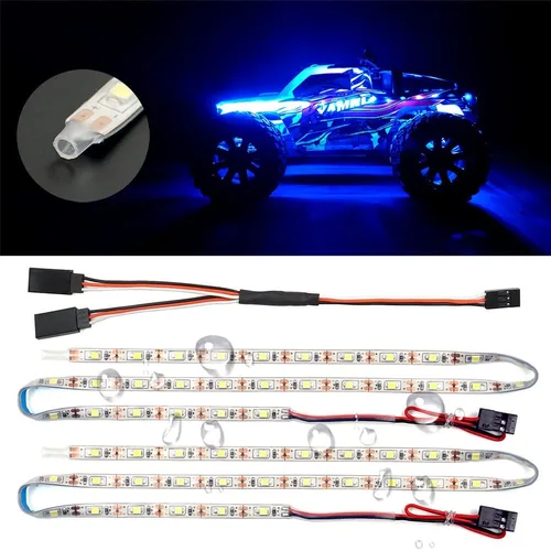 Vista 11 de Tiras de luz LED impermeables para autos RC, camiones, aviones, barcos, drones, ala fija, modelo de ala AR, luz de resplandor inferior (blanco)