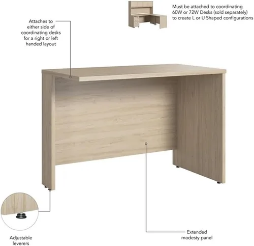 Vista 7 de BBF Escritorio Studio C 42W Retorno en Olmo Natural - Madera de ingeniería