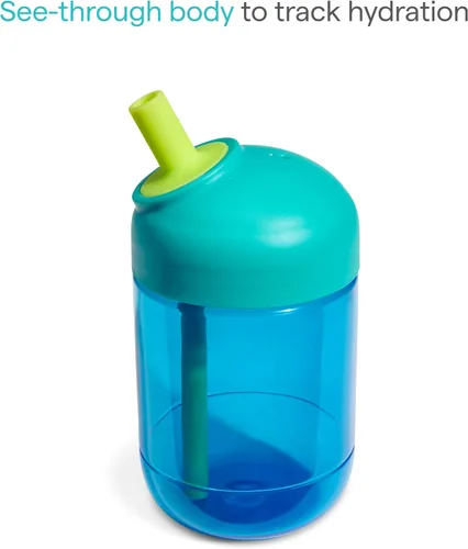 Vista 5 de Munchkin Perfect Angle - Vasos con popote para niños pequeños de 1 a 3 años, a prueba de derrames, con popote suave y ergonómico, sin BPA, 10 onzas