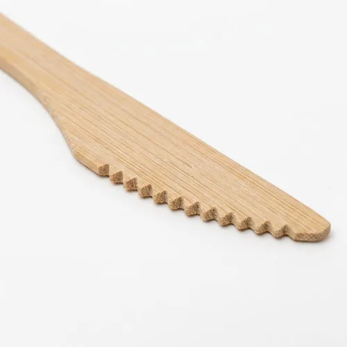 Vista 8 de 2ZEBRAZ - Juego de cubiertos de bambú de 100 piezas, 50 tenedores, 25 cuchillos, 25 cucharas, utensilios desechables resistentes para fiestas