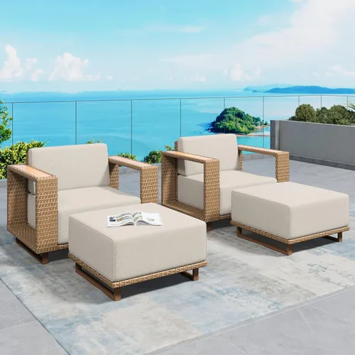 Vista 10 de SUNSHINE VALLEY 8 muebles seccionales de patio con cojín de 10 pulgadas de Beige-seccional