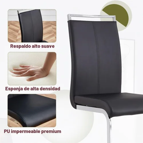 Vista 7 de Juego de mesa de comedor Marle blanca de 63 pulgadas para 4