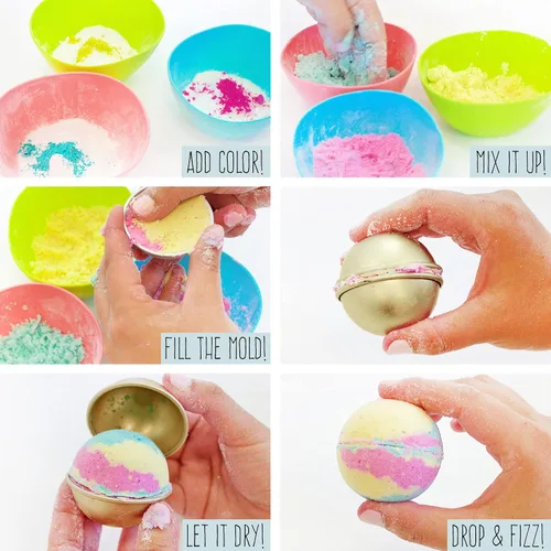 Vista 7 de STMT Self-Love Club D.I.Y. Bombas de baño de Horizon Group USA, crea 5 bombas de baño con colores pastel, aceites esenciales e ingredientes