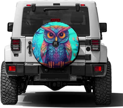 Vista 12 de Delerain Dinosaur Moon - Cubierta de rueda de repuesto para neumáticos, protector solar impermeable para caravana, remolque, RV, SUV, camión