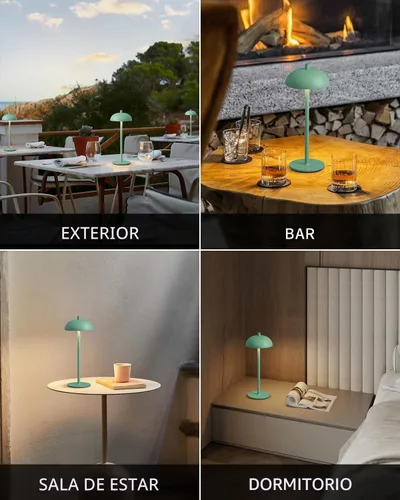 Vista 6 de Juego de 2 lámparas de mesa LED inalámbricas pequeñas de 12 pulgadas, lámpara de escritorio portátil impermeable, luces de batería recargable