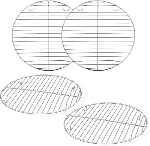 Vista 11 de TeamFar Juego de 2 estantes redondos de enfriamiento de 7½ pulgadas para hornear al vapor, acero inoxidable, saludable y apto para lavavajillas