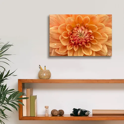 Vista 8 de Epic Graffiti 'Orange Dahlia' de Cora Niele, lienzo decorativo para pared, 18 x 12 pulgadas