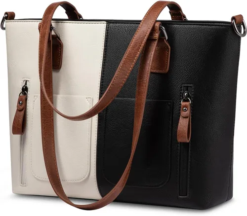Vista 14 de LOVEVOOK Carteras Bolso Tote para Mujer, Bolsos Grandes de Hombro, Bolsas de Trabajo de Cuero con Múltiples Bolsillos, Bolso Satchel Hobo