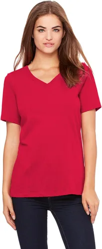 Vista 31 de Camiseta cuello en V relajada de BELLA + CANVAS Asfalto