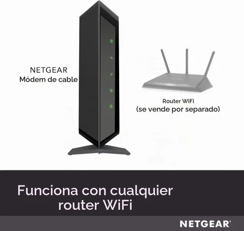 Vista 2 de NETGEAR - Módem de cable compatible con todos los proveedores de cables, incluyendo Xfinity by Comcast