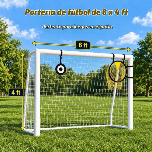 Vista 8 de Kids Soccer Goal, 12x6ft/8x6ft/6x4ft Steel Soccer Goals for Backyard Steel Goal for Kids 4–15, for Training and Match Play, Include HDPE Soccer Net
