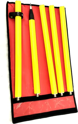 Vista 4 de Encuesta Prisma poste 2,5 M Longitud GPS poste aluminio 5 sección desmontable GPS Rod GNSS RTK Topografía