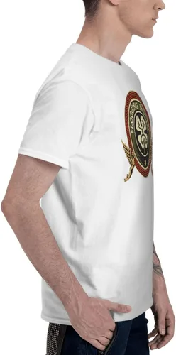 Vista 4 de Men's Cotton T Shirts Casual Camping Short Sleeve Full Season Tee